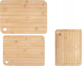 2 db-os bambusz vágódeszka szett 33x24 és 28x20 cm Natural Life 91876