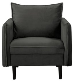 Sötétszürke bársony fotel Juli – Ropez