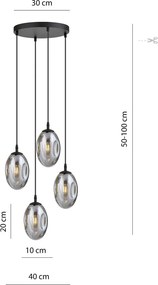 Emibig modern függeszték astral fekete grafit emi1266/4prem