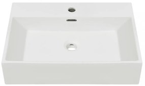 Fehér kerámia mosdó csaptelep furattal 60,5x42,5x14,5 cm