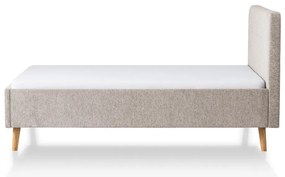 Szürke-barna kárpitozott franciaágy ágyrács nélkül 140x200 cm Smart – Meise Möbel