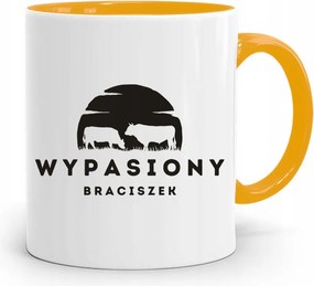 Sárga Bögre Ajándék Testvérnek Menő Kistestvér nyomott mintával