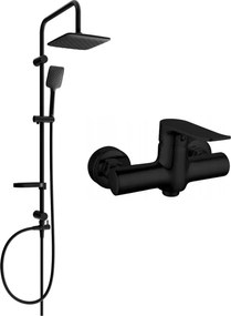Mexen Sven falon kívüli zuhanykészlet esőztetővel és Pecos zuhanycsapteleppel, fekete - 72740262-70