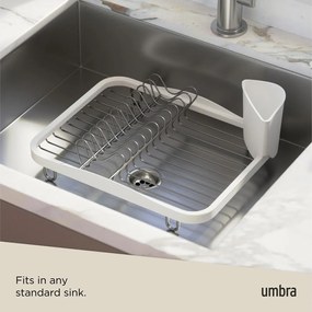 Fehér acél edényszárító 36x28 cm Sinkin – Umbra