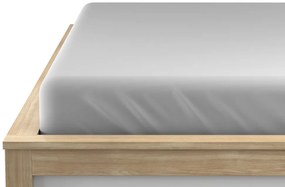 Mikroszálas világosszürke gumis lepedő 160 x 200 cm