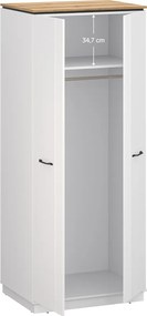 Szekrény, fehér/evoke tölgy, VELIS 2D