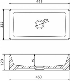Mexen NADIA MOSÓ, 46x23 CM, FEHÉR, 21614600