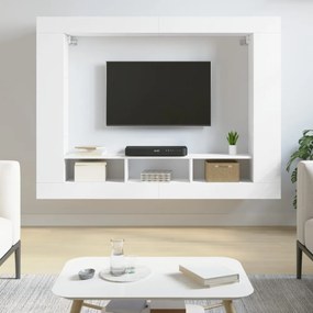fehér szerelt fa TV-szekrény 152 x 22 x 113 cm