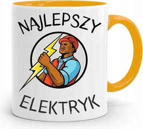 Sárga Bögre Villanyszerelőnek A Legjobb Villanyszerelő fényképes nyomtatással