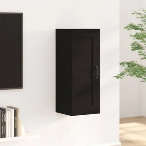 Fekete szerelt fa függőszekrény 35 x 34 x 90 cm