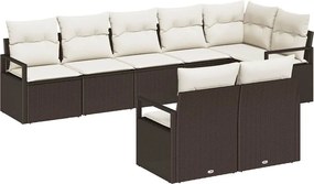 vidaXL Kanapé Szett 8 pcs Barna polirattan