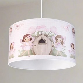 Brilagi - LED gyerekszoba csillár zsinóron BOBO 1xE27/60W/230V átm. 35 cm rózsaszín/tündérek