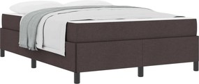 vidaXL Boxrugós ágy matracmal Sötét Barna 140 x 190 cm szövet