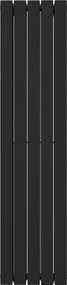 Dekorációs radiátor függőleges dupla 1600x390 fekete bal/jobb