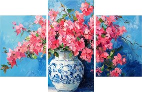 Kép - Váza rózsaszín virágokkal (90x60 cm)