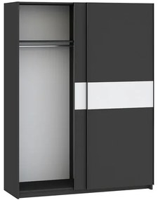 Berno 150 cm. Gardróbszekrény Antracit/Fehér Színben
