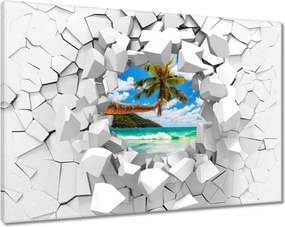 Vászonkép 60x40 Paradicsomi tengerpart pálmafákkal