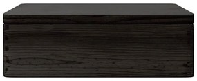 Fa doboz tetővel Fekete 40x30x13 cm tömör fa fenyő