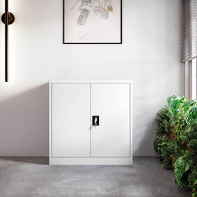 Alacsony fém irattartó szekrény BEATA, 900 x 930 x 400 mm, fehér