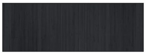 négyszögletű fekete bambusz szőnyeg 70 x 200 cm