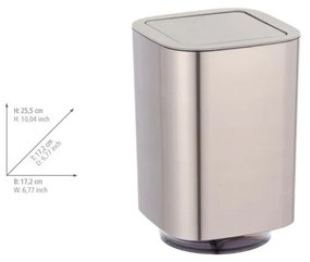 Fényes ezüstszínű műanyag szemetes 5,5 l Auron – Wenko