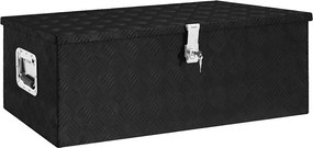 vidaXL fekete alumínium tárolóláda 90x47x33,5 cm