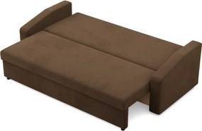 Zeus kanapéágy, szövet anyag, hab töltet, döntött kartámasz, barna