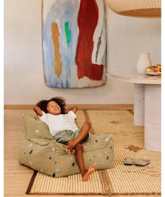 Zöld buklé-zsenília gyerek babzsákfotel Terrazzo Chair – Wigiwama