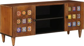 vidaXL TV szekrény polcokkal Dió 105 x 33 x 46 cm Tömör Mangófát