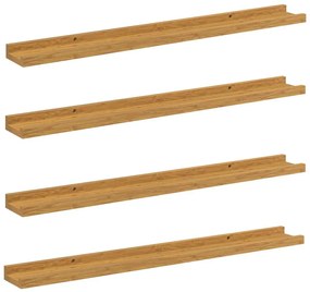 vidaXL Falpolc polcokkal tárolóval 4 pcs Bézs 80 x 9 x 3 cm Faanyag