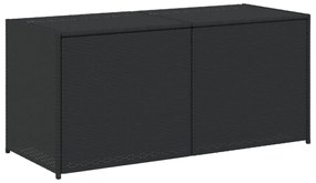 fekete polyrattan kerti tárolóláda 283 L