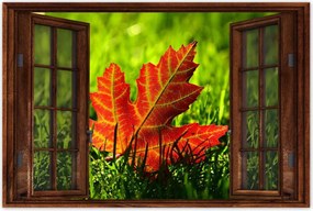 Poszterek 90x60 Őszi levél a fűben