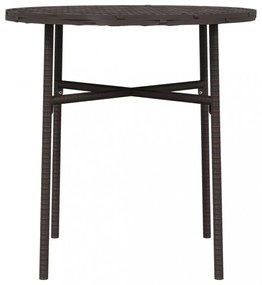 barna polyrattan teázóasztal 45 cm