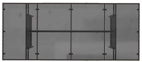 barna polyrattan üveglapos kerti asztal 190x80x75 cm