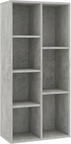 betonszürke szerelt fa könyvszekrény 50 x 25 x 106 cm