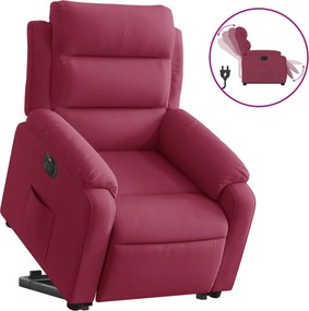 vidaXL elektromos felállást segítő bordó bársony dönthető fotel