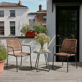 Sötétszürke-natúr színű fém kerti szék Jable – Bizzotto