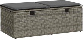vidaXL 2 részes szürke polyrattan akácfa kerti ülőgarnitúra párnákkal