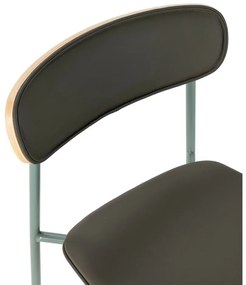 Sötétzöld kárpitozott rakásolható étkezőszék szett 2 db-os Saula – Marckeric