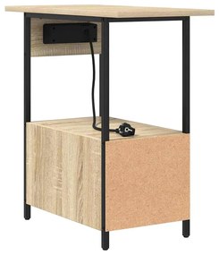 Éjjeliszekrény fiókkal sonoma tölgy 60 x 30 x 61 cm Faanyag