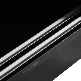 HOMCOM Zárható Csúszóajtós Irodai Szekrény 80L x 40W x 120H cm 2 Polc Fából készült Fekete | Aosom