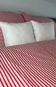 Piros csíkos pamut ágynemű DeLuxe Ágynemű mérete: 140x200 cm, A csomag tartalma: Készletcsomagolás