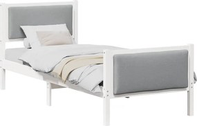 vidaXL Ágykeret fejtámlával Világosszürke 75 x 190 cm szövet
