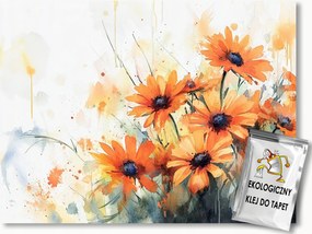 Fotótapéta Flizelina Kert Park Virágágyás Narancssárga Virágok 400x280 ragasztó