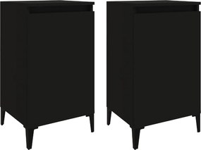 vidaXL 2 db fekete szerelt fa éjjeliszekrény 40x35x70 cm
