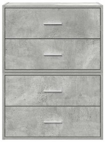 szekrények 2 fiókkal 2 db betonszürke 60x31x40 cm gépelt fa