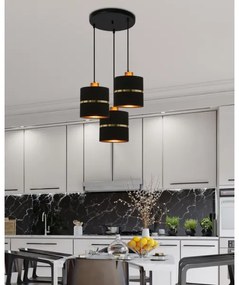 Csillár zsinóron ASSAM 3xE27/60W/230V fekete