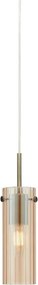 Markslöjd 109015 - Kábeles függőlámpa TIBIA 1xE14/40W/230V füstös bézs/sárgaréz