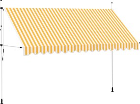 vidaXL narancssárga-fehér csíkos kézzel feltekerhető napellenző 400 cm