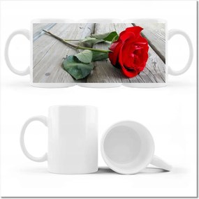 Fotó bögre Rózsa a deszkákon